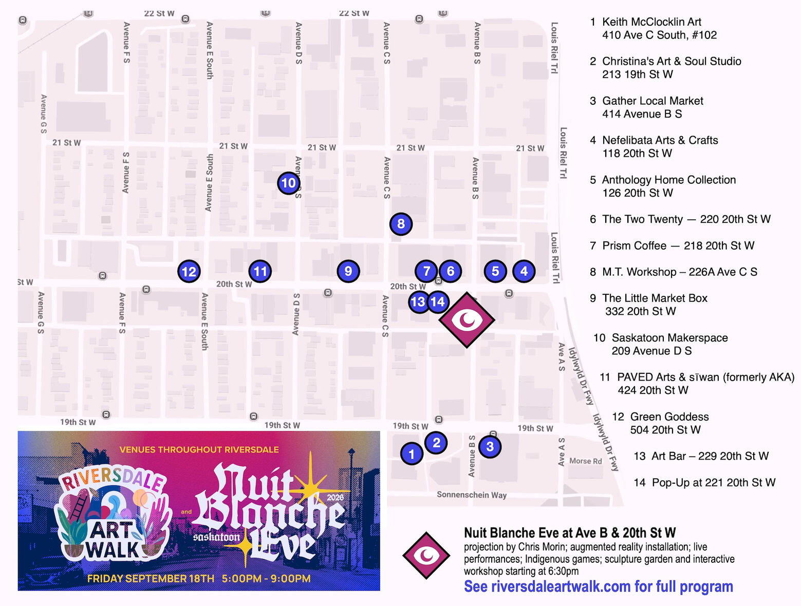 Riversdale Art Walk Map